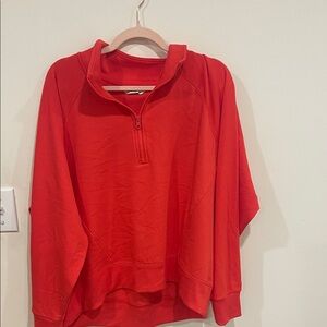 DSG Women's Red Quarter Zip Sweater